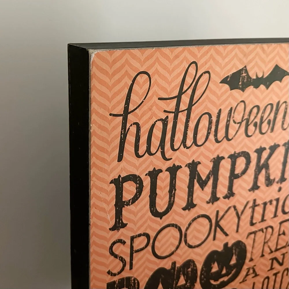Halloween Decor Bundle Set of 2 Wood Signs - Pumpkins, Trick or Treat, Spooky